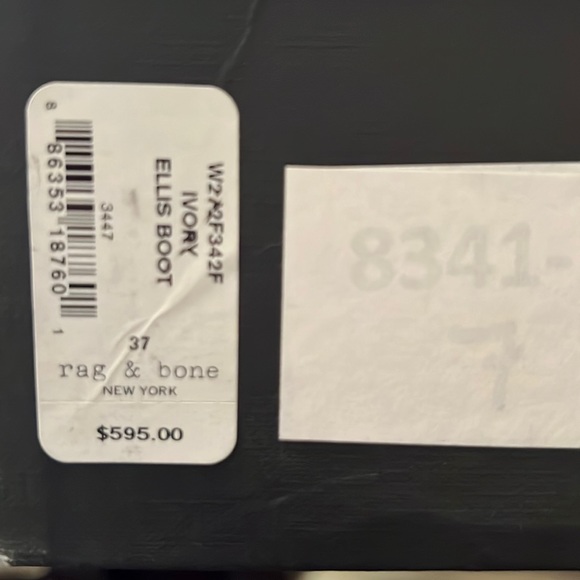 NWT rag & bone Ellis Boot Ivory Italian Lamb Leather. Size 7 or Size 8 - Picture 14 of 16